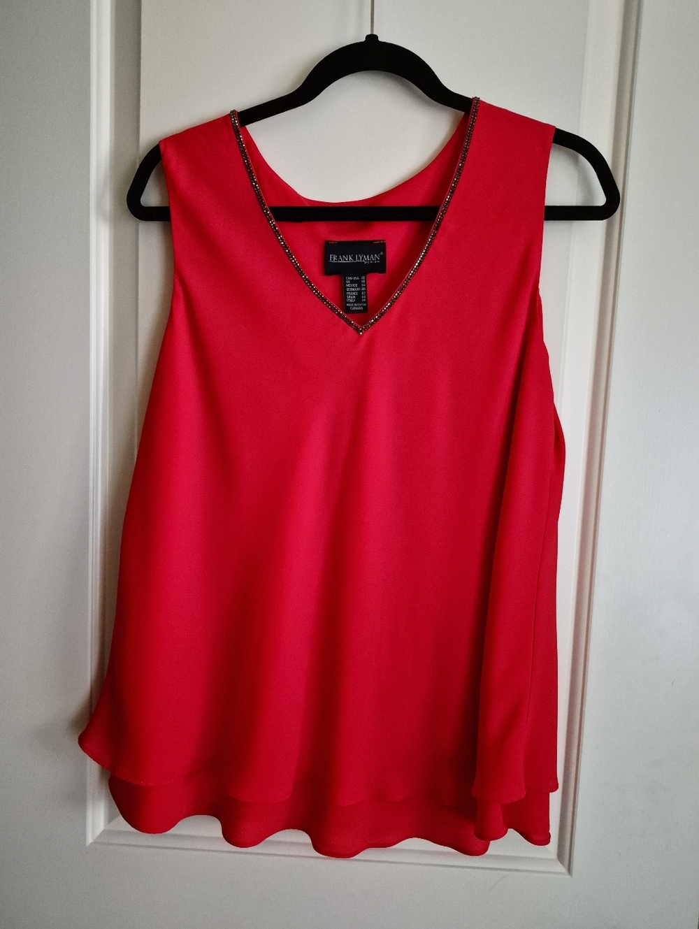 22 Bright Orange Sleeveless Blouse | Frank Lyman